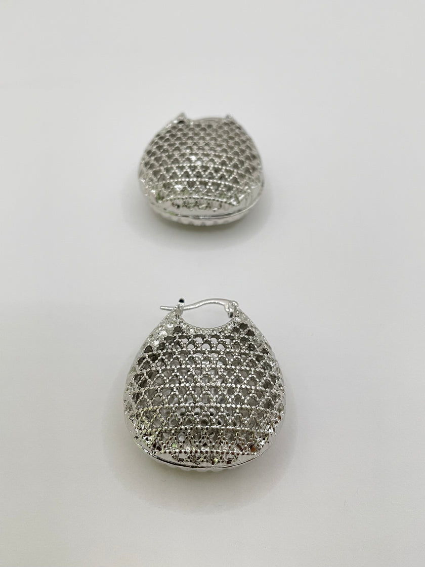 Ane Silver Mesh Hoop Earrings