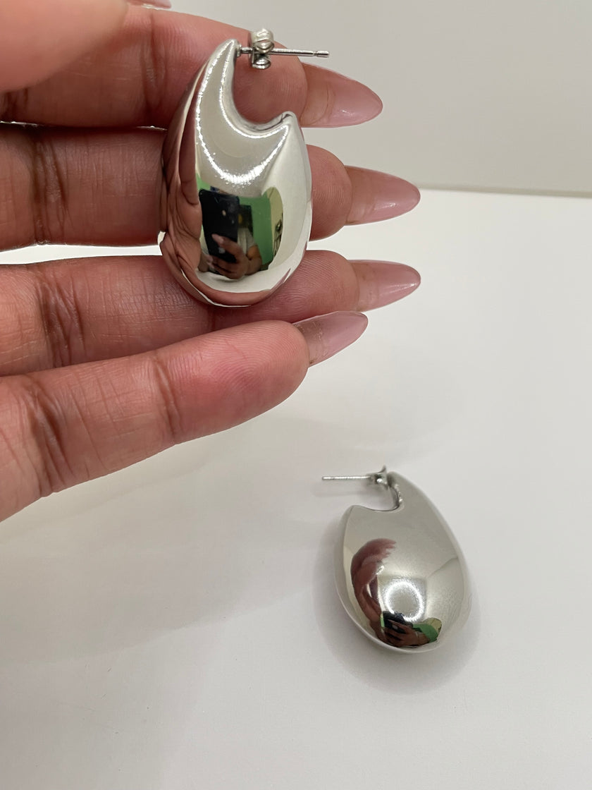Khosi Silver Minimalist Droplet Earrings