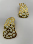 Busisiwe Gold & White Sculptural Drop Earring