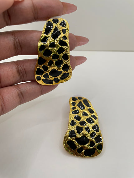 Busisiwe Gold & Black Sculptural Drop Earring