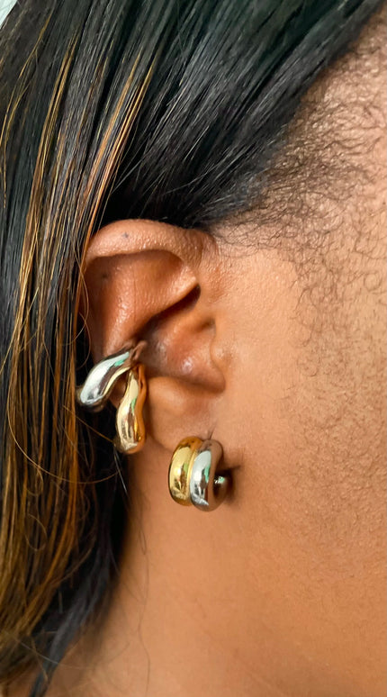 Melo Mixed Metal Irregular Ear Cuffs