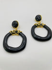 Lerato Gold & Black Circular Dangle Earrings