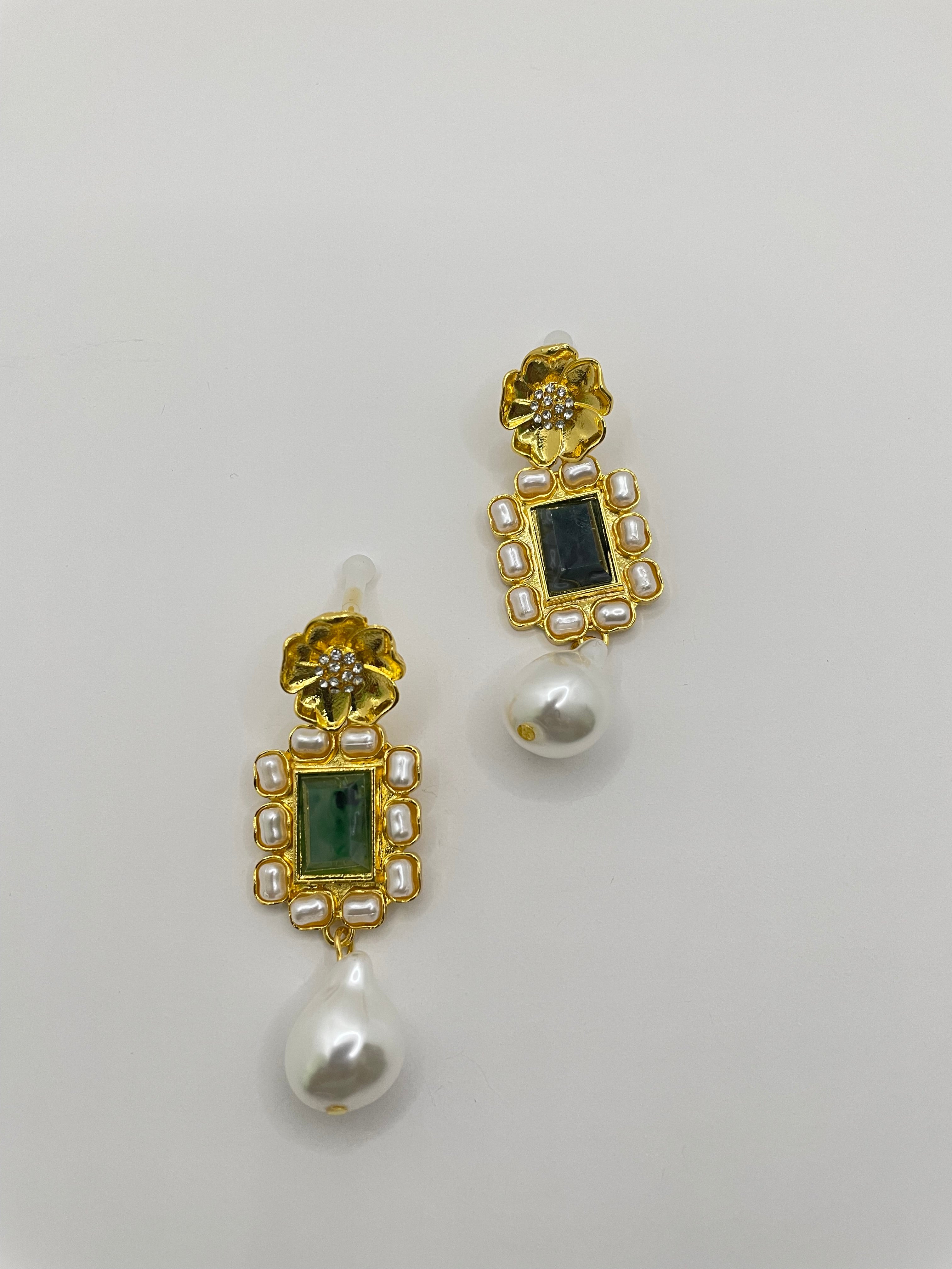 Eze Gold & Pearl Baroque Earrings