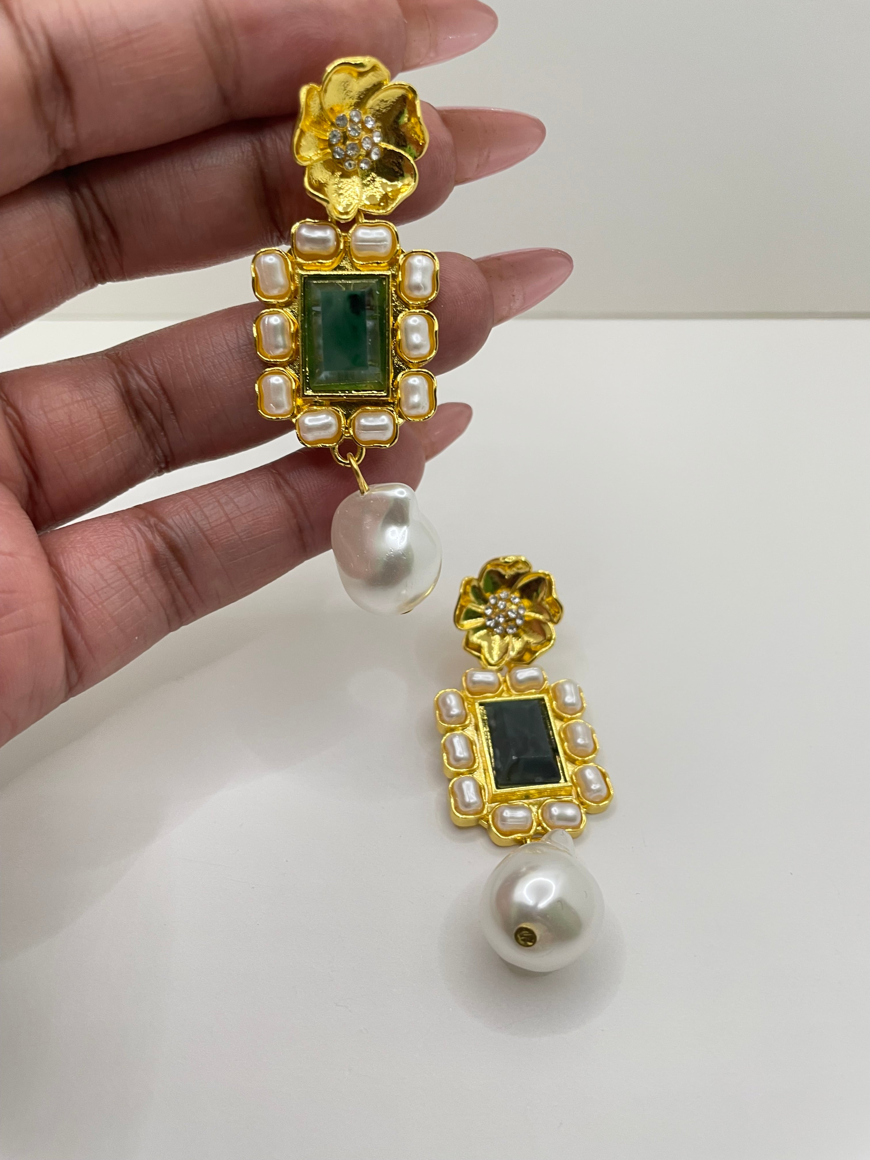 Eze Gold & Pearl Baroque Earrings