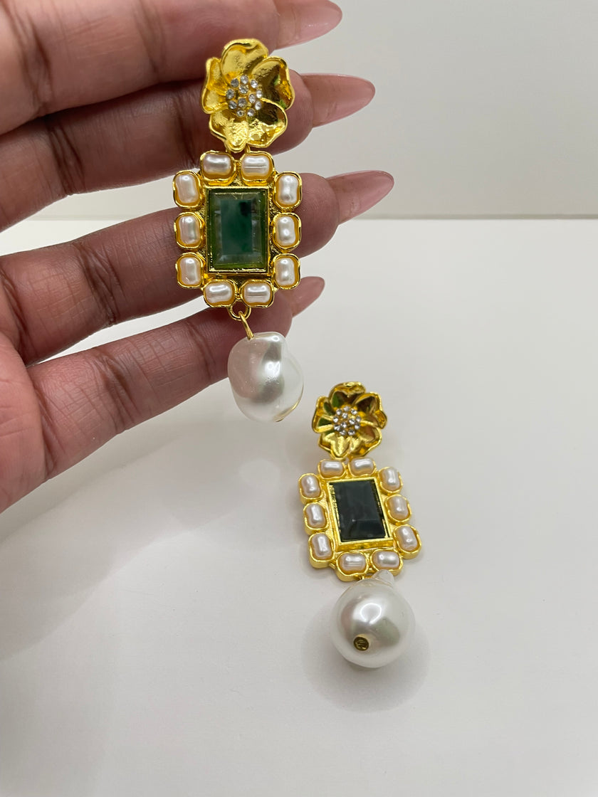 Eze Gold & Pearl Baroque Earrings