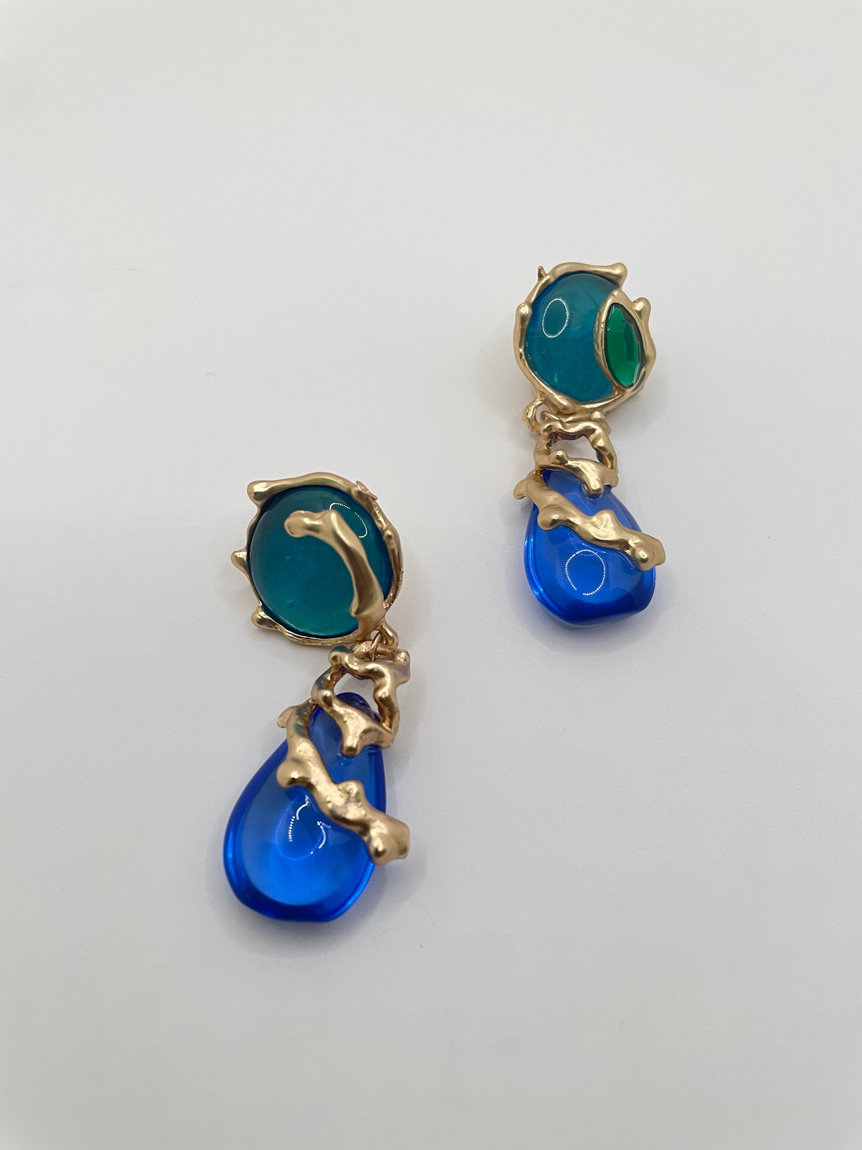 Patel Green & Blue Baroque Earrings