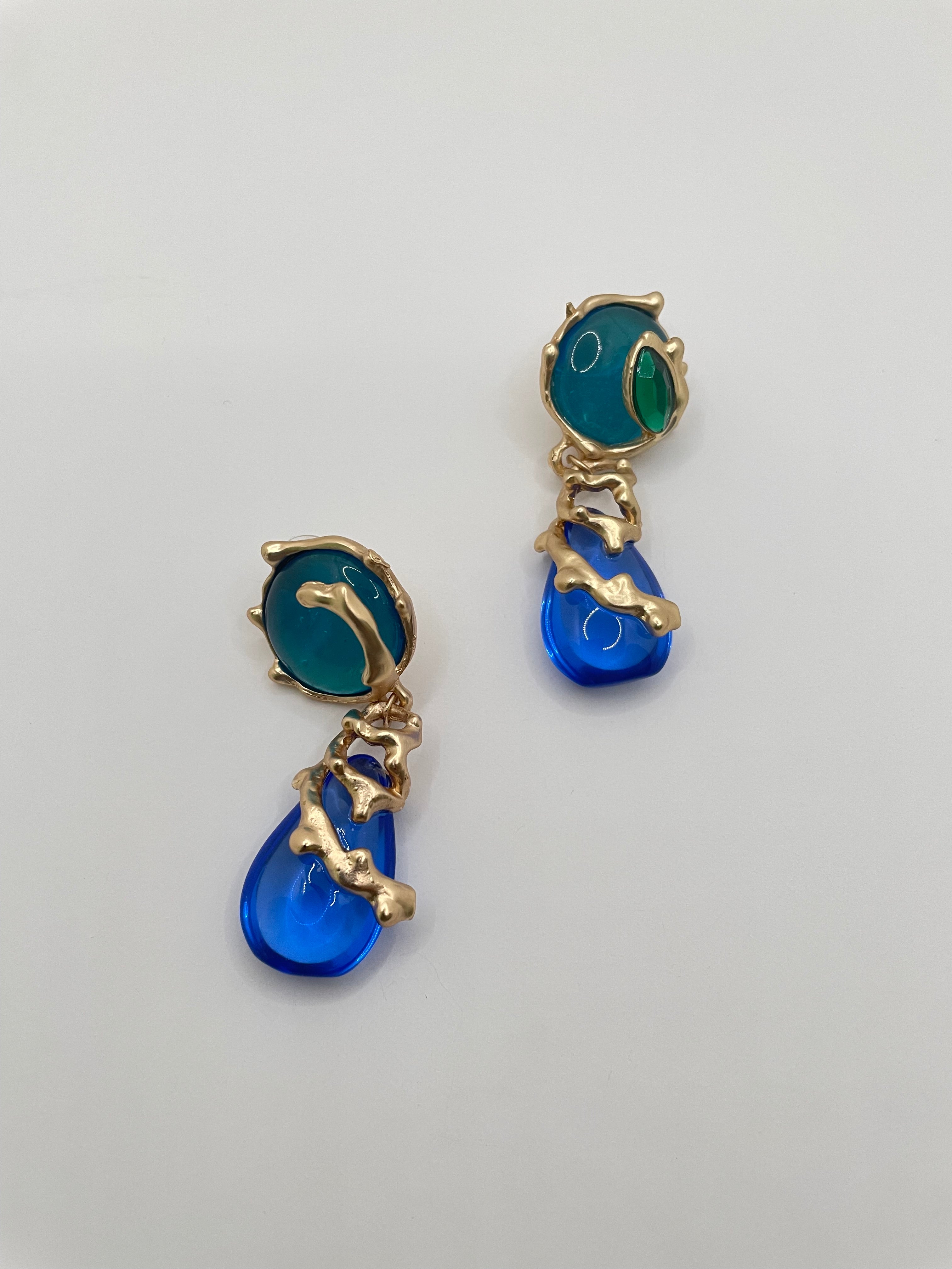 Patel Green & Blue Baroque Earrings