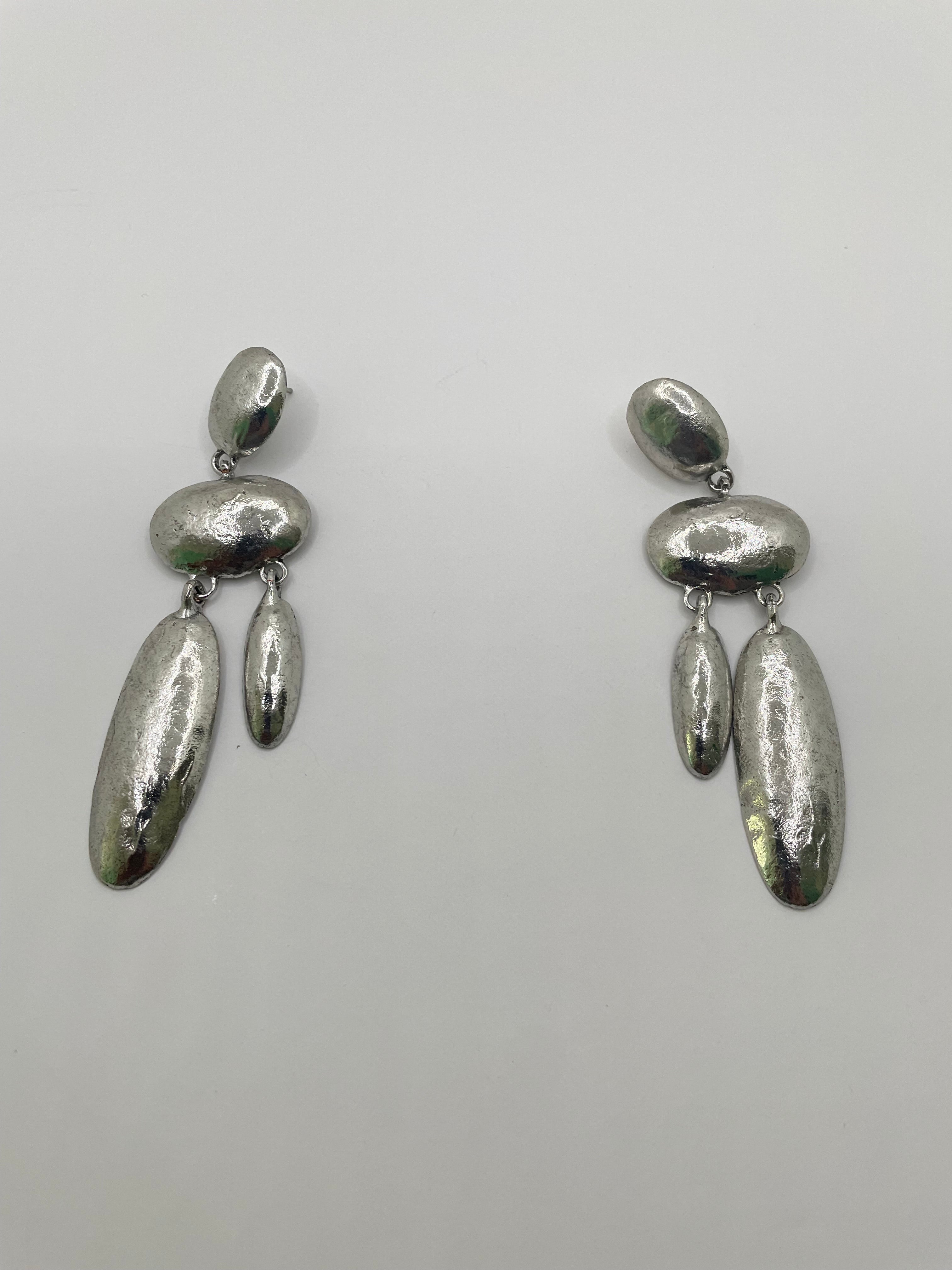 Mandisa Oversized Silver Sculptural Dangle Earring