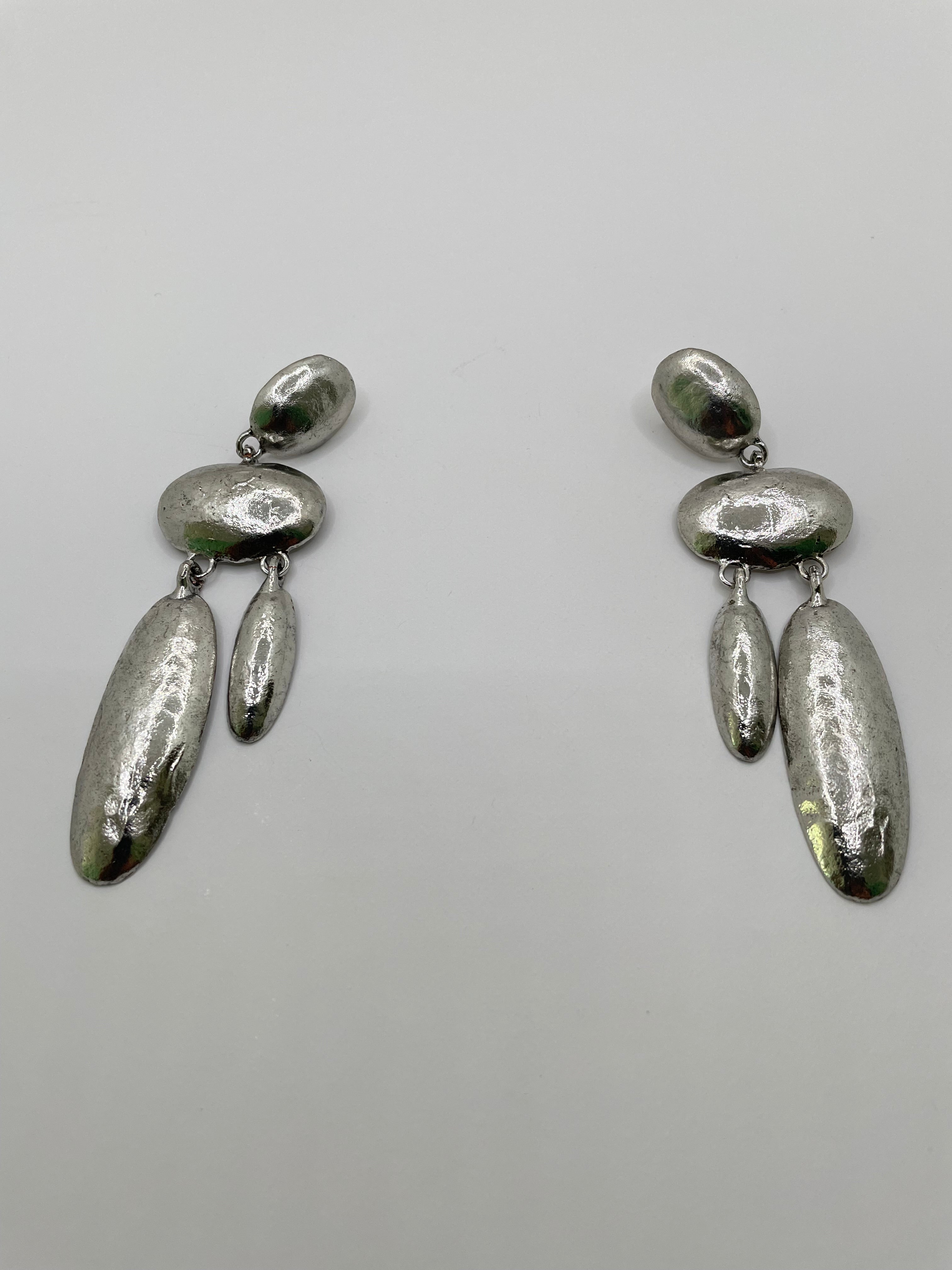 Mandisa Oversized Silver Sculptural Dangle Earring