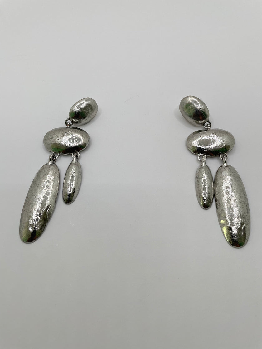 Mandisa Oversized Silver Sculptural Dangle Earring