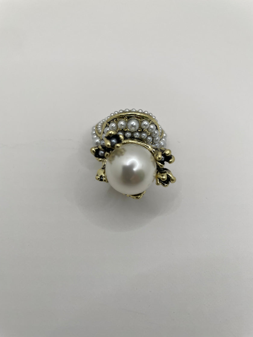 Lazola Oversized Pearl & Embellished Cocktail Ring