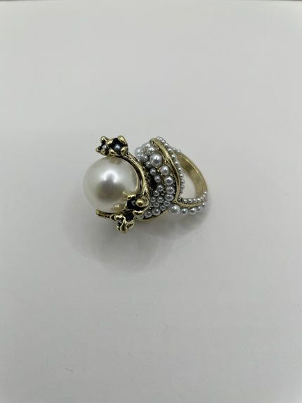 Lazola Oversized Pearl & Embellished Cocktail Ring