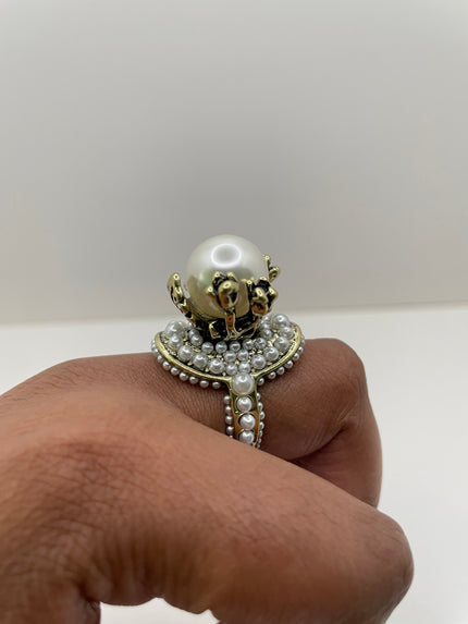 Lazola Oversized Pearl & Embellished Cocktail Ring