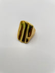 Bee Hammered Block Solid Gold Ring