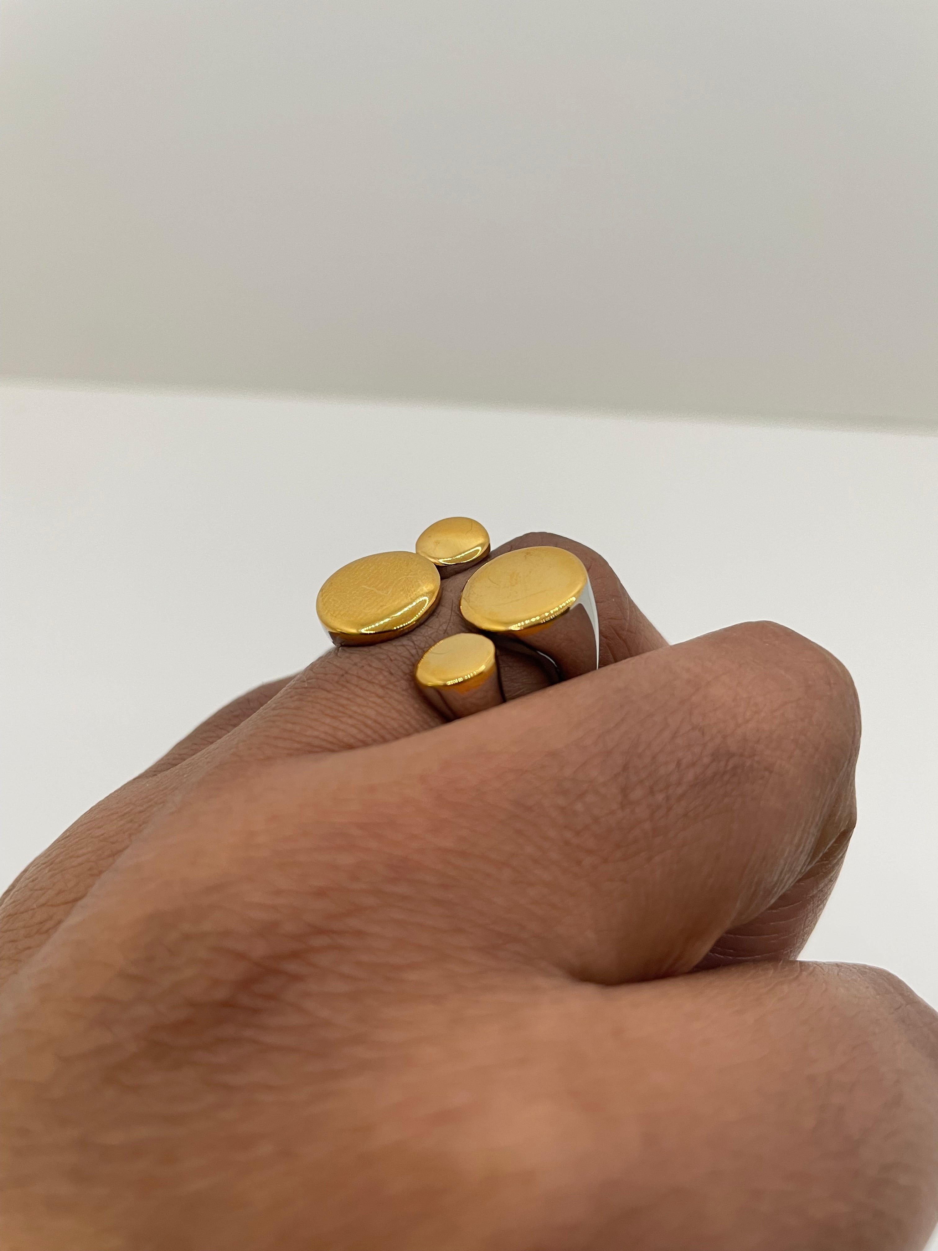 Teddy Mixed Metal Sculptural Ring