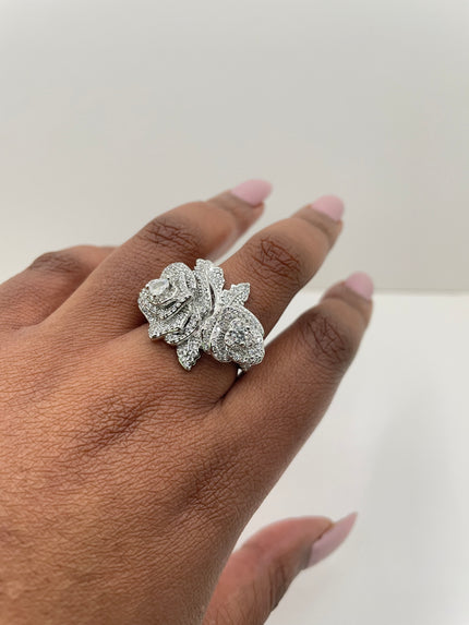 Nobuhle Silver Encrusted Flower Ring