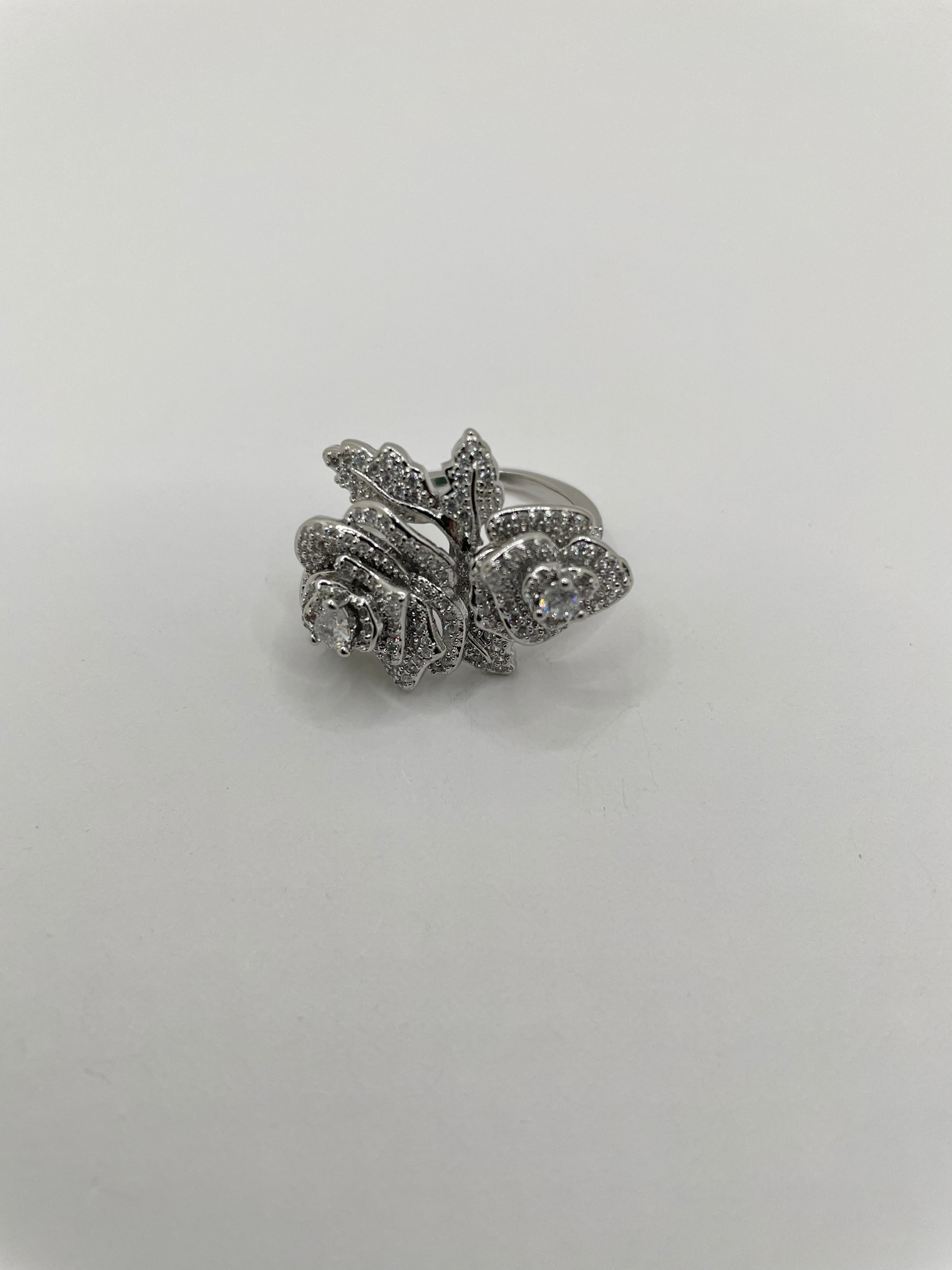 Nobuhle Silver Encrusted Flower Ring