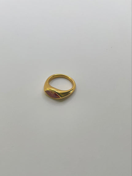 Sinethemba Gold & Pink Zircon Signet Ring