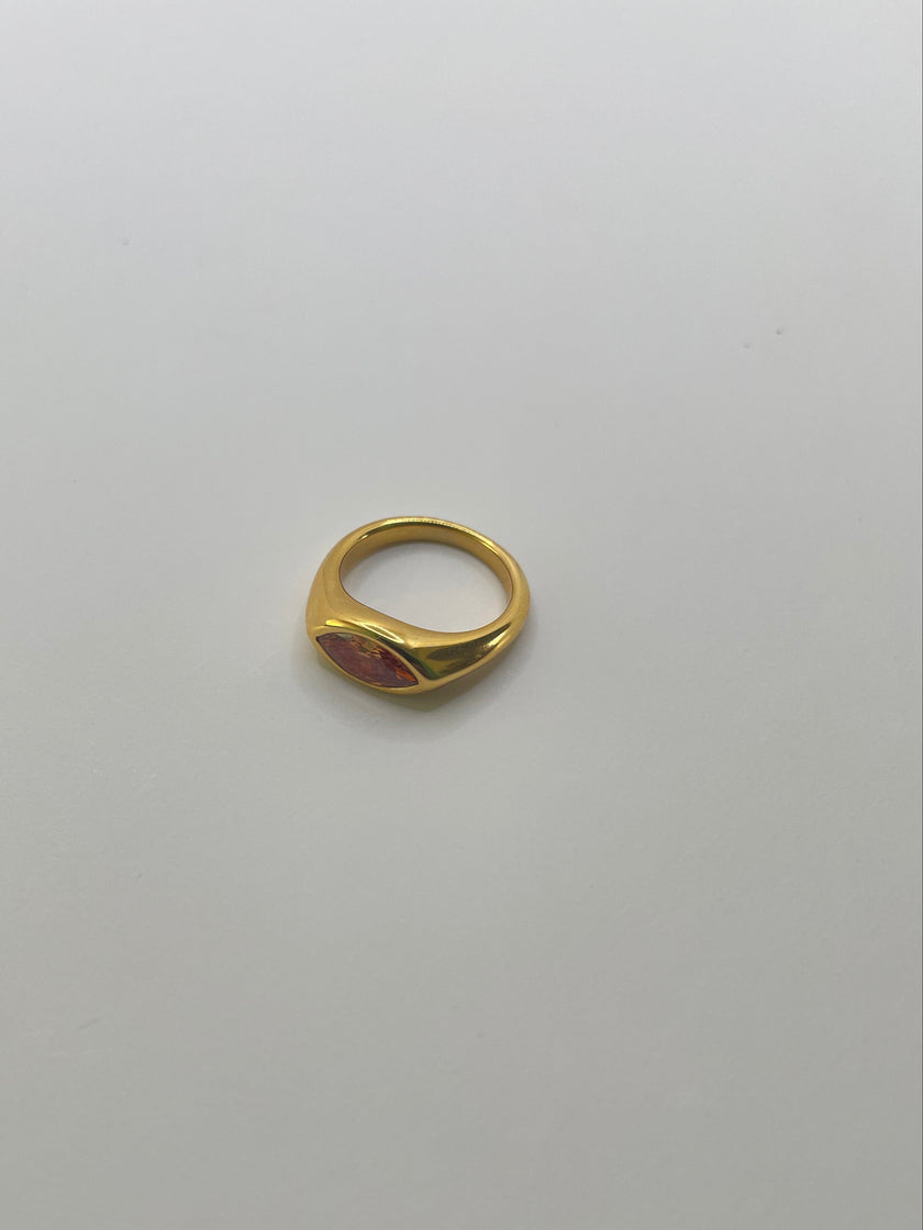 Sinethemba Gold & Pink Zircon Signet Ring