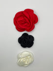 Nomsa Classic Cream, Red & Black Rosette Brooch