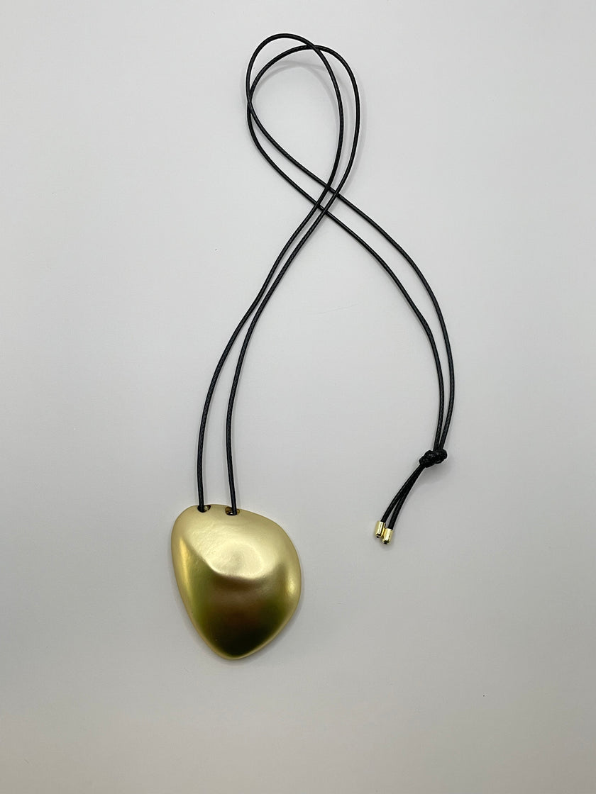 Qhamani Matte Gold Pendant Necklace