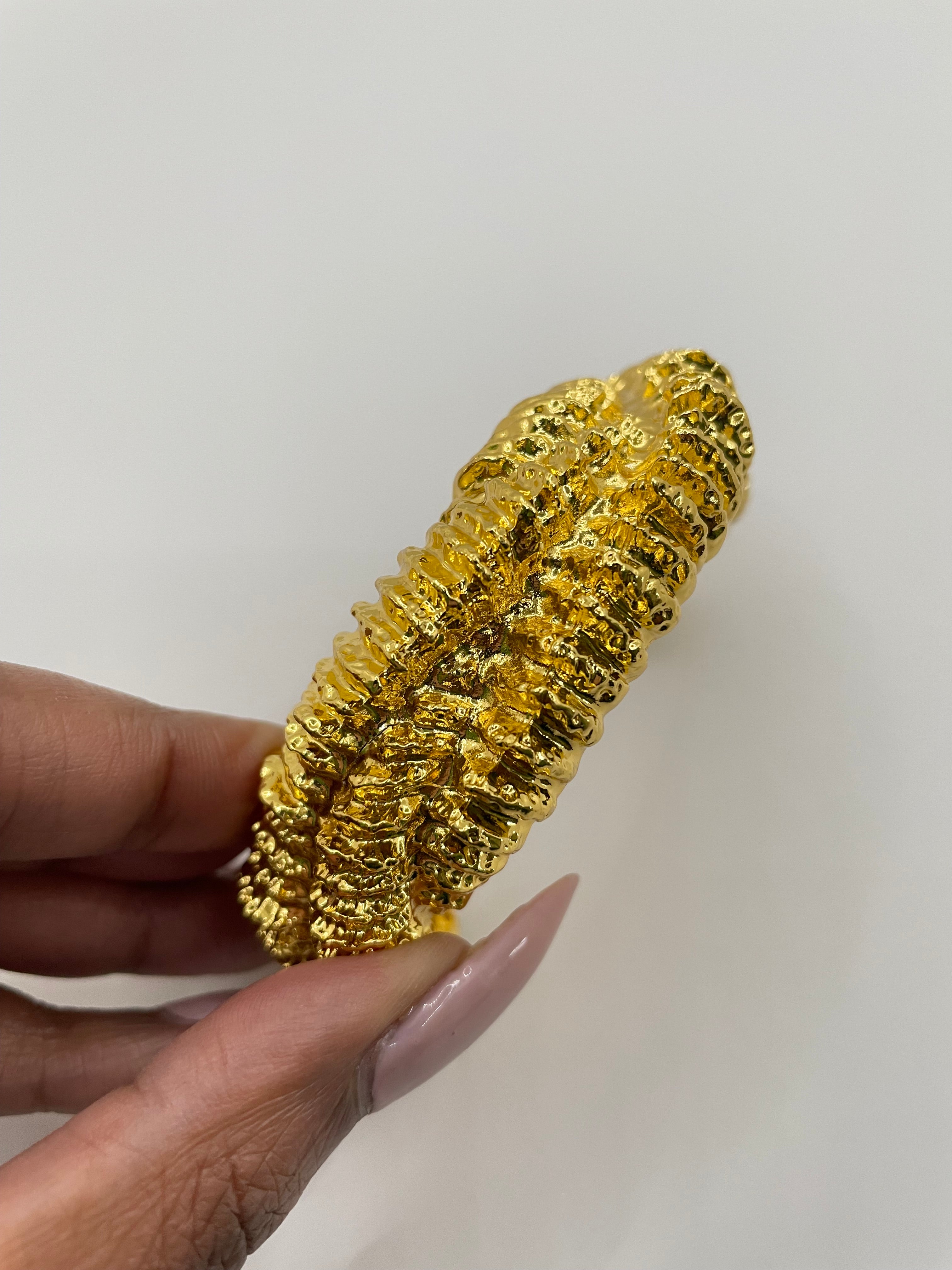 Lucy Gold Twisted & Textured Bracelet Cuff