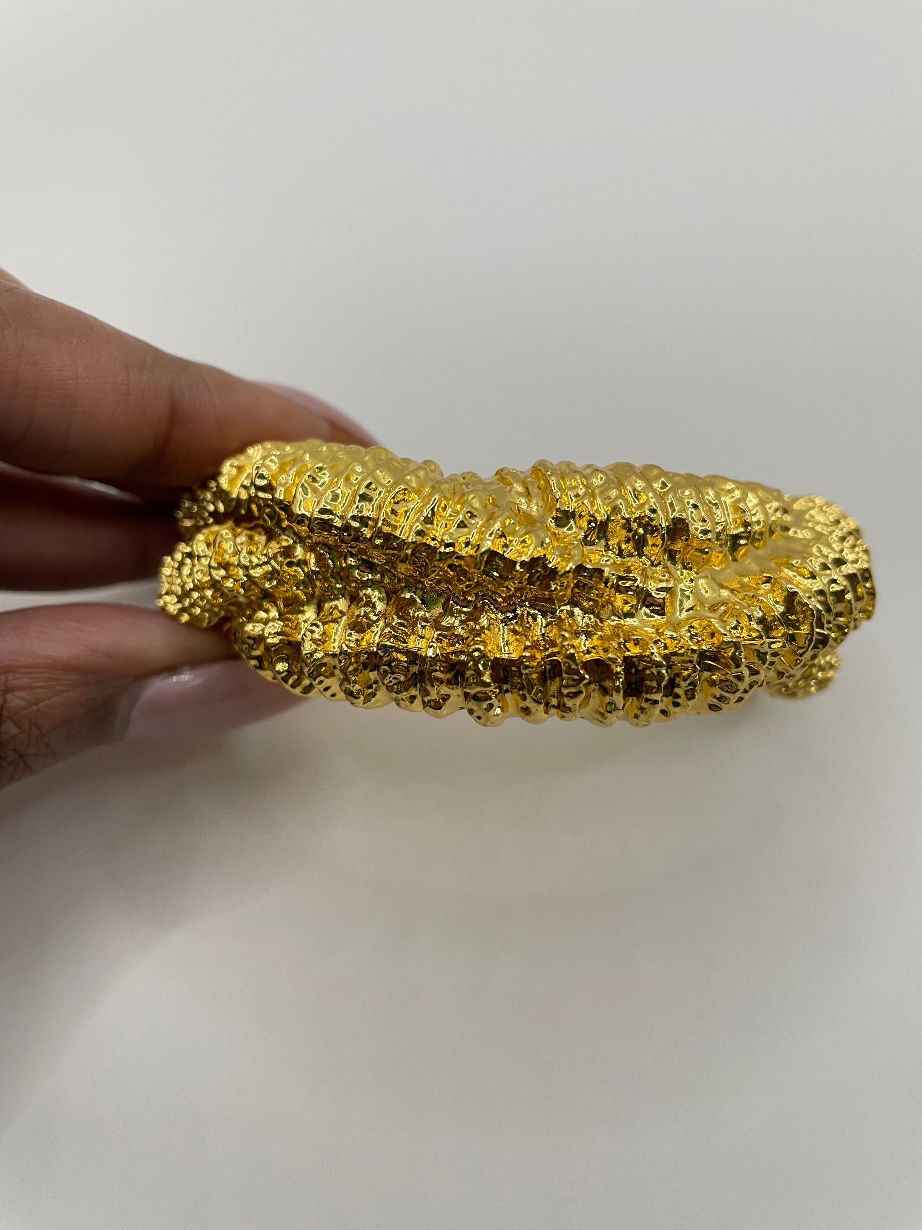 Lucy Gold Twisted & Textured Bracelet Cuff