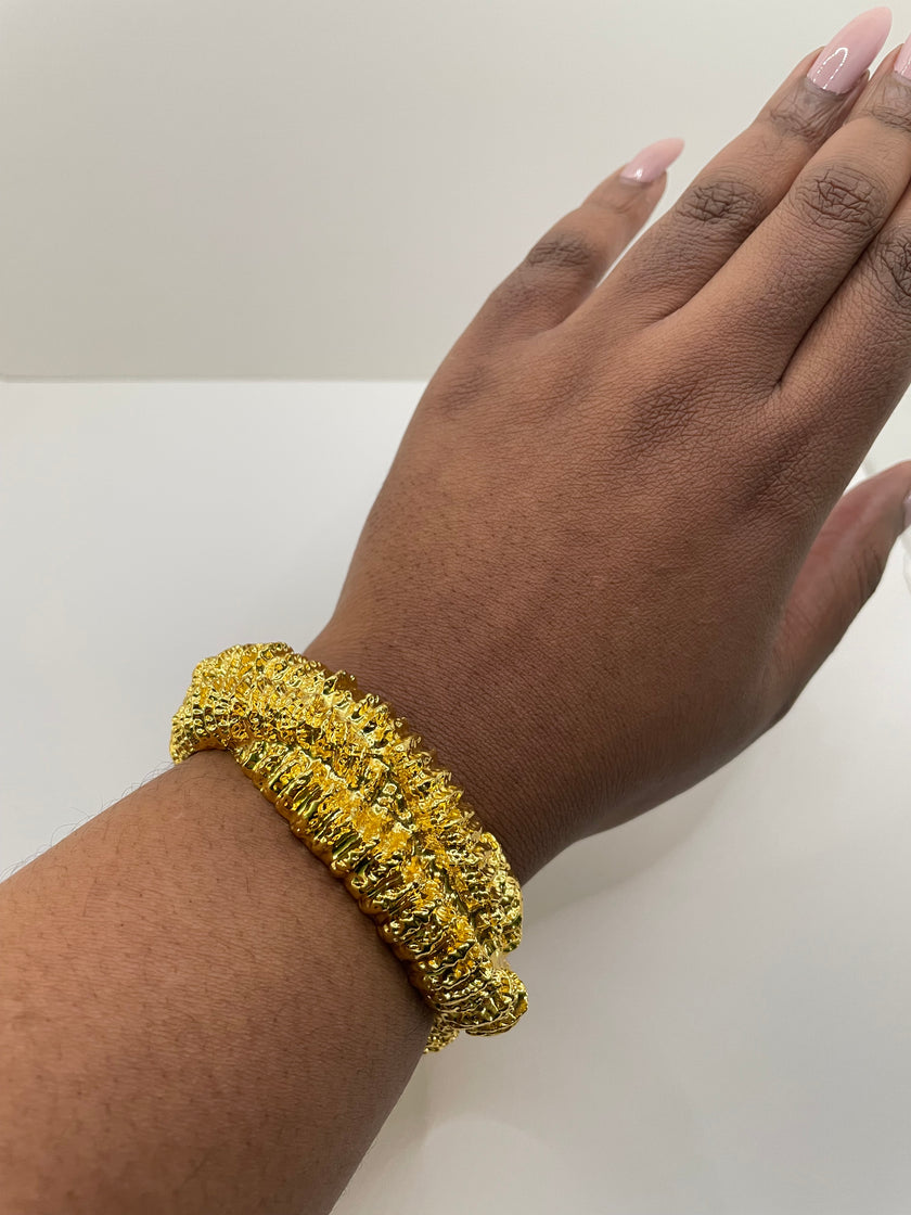 Lucy Gold Twisted & Textured Bracelet Cuff