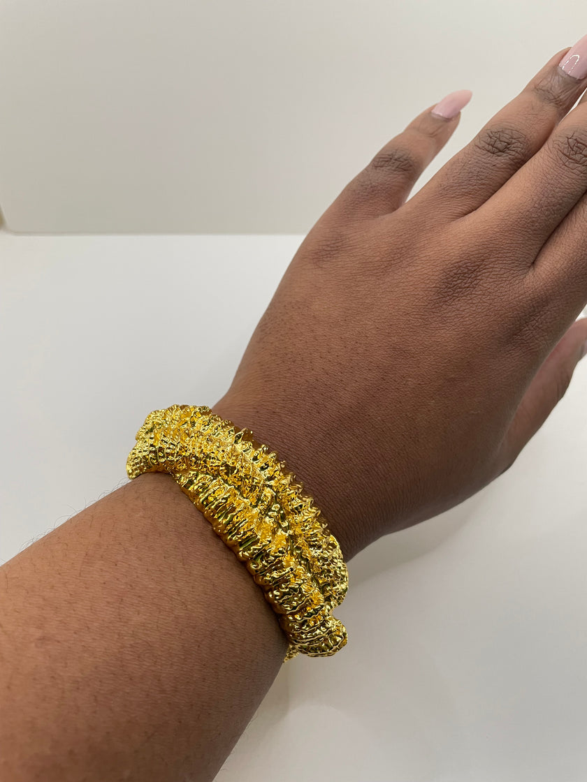 Lucy Gold Twisted & Textured Bracelet Cuff