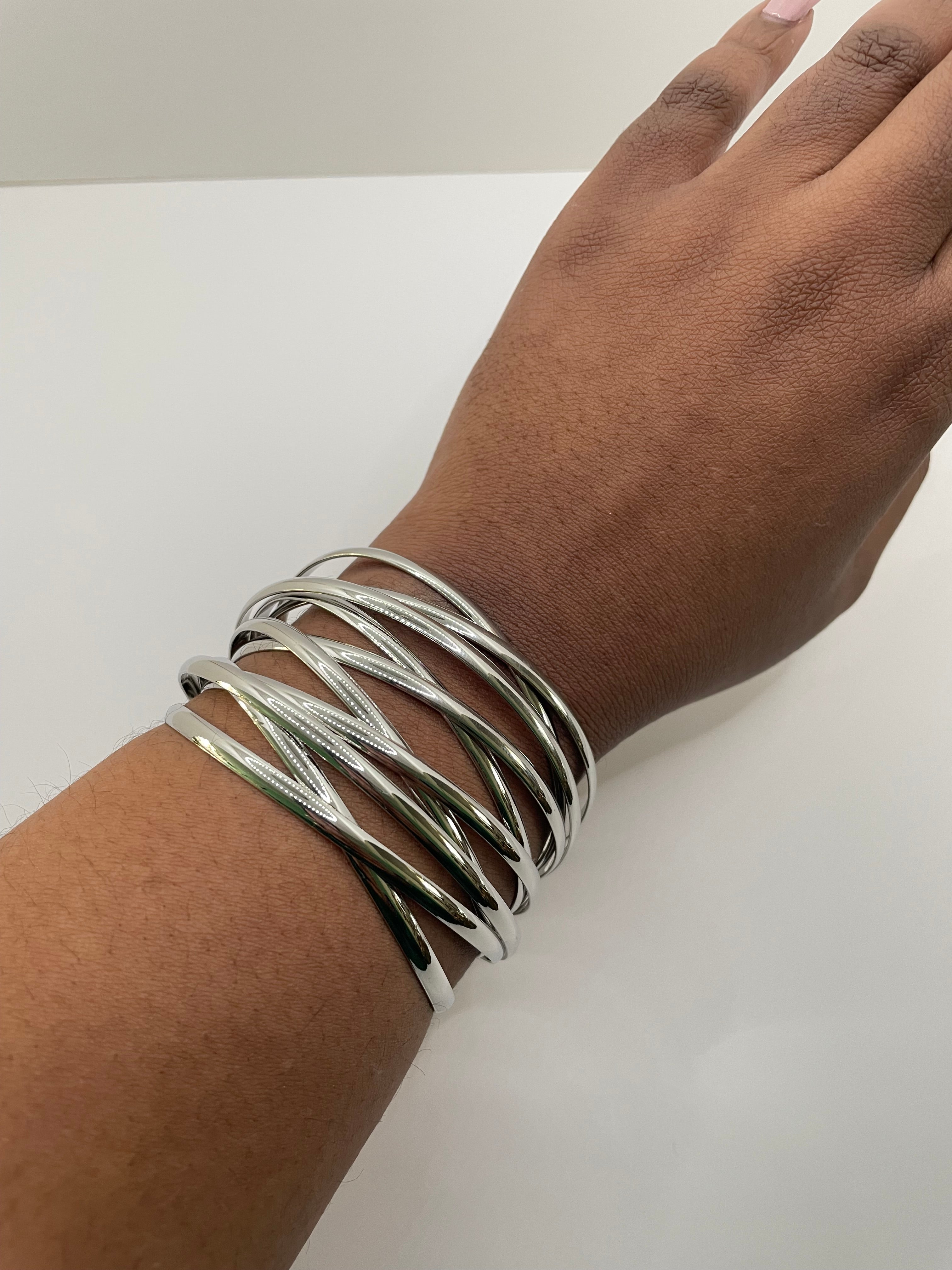 Yandz Silver Multi-Thread Wrist Cuff