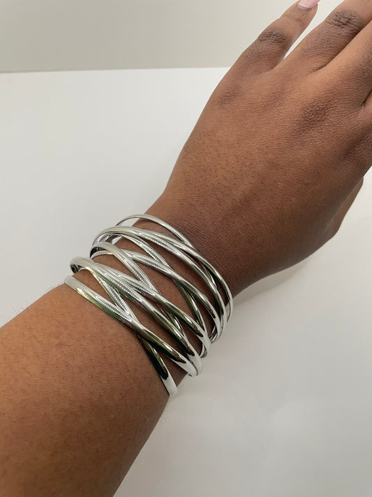 Yandz Silver Multi-Thread Wrist Cuff
