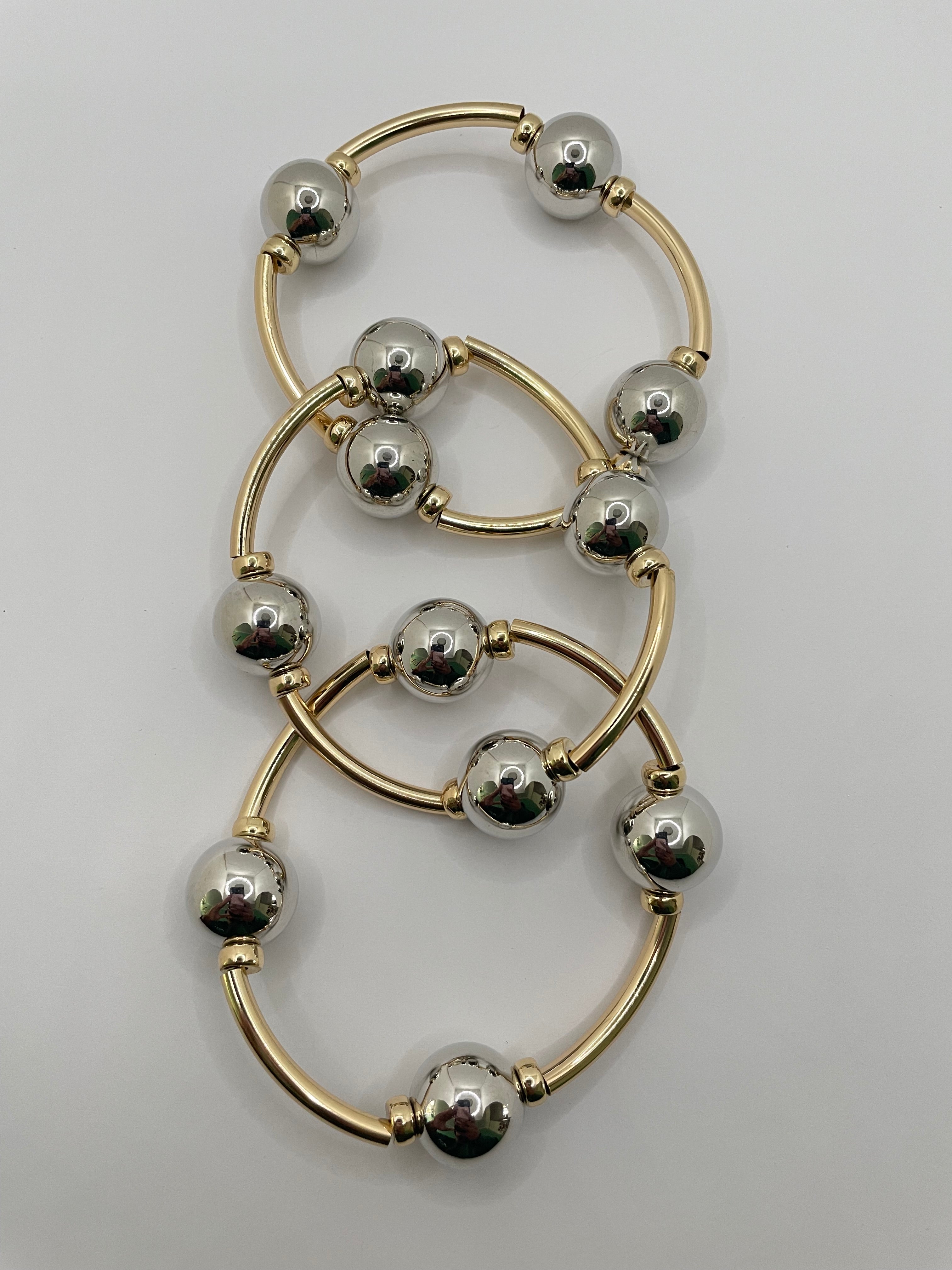 Khosi Mixed Metal Irregular Bead Bracelet Set