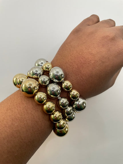 Razee Mixed Metal Bead Bracelet Set