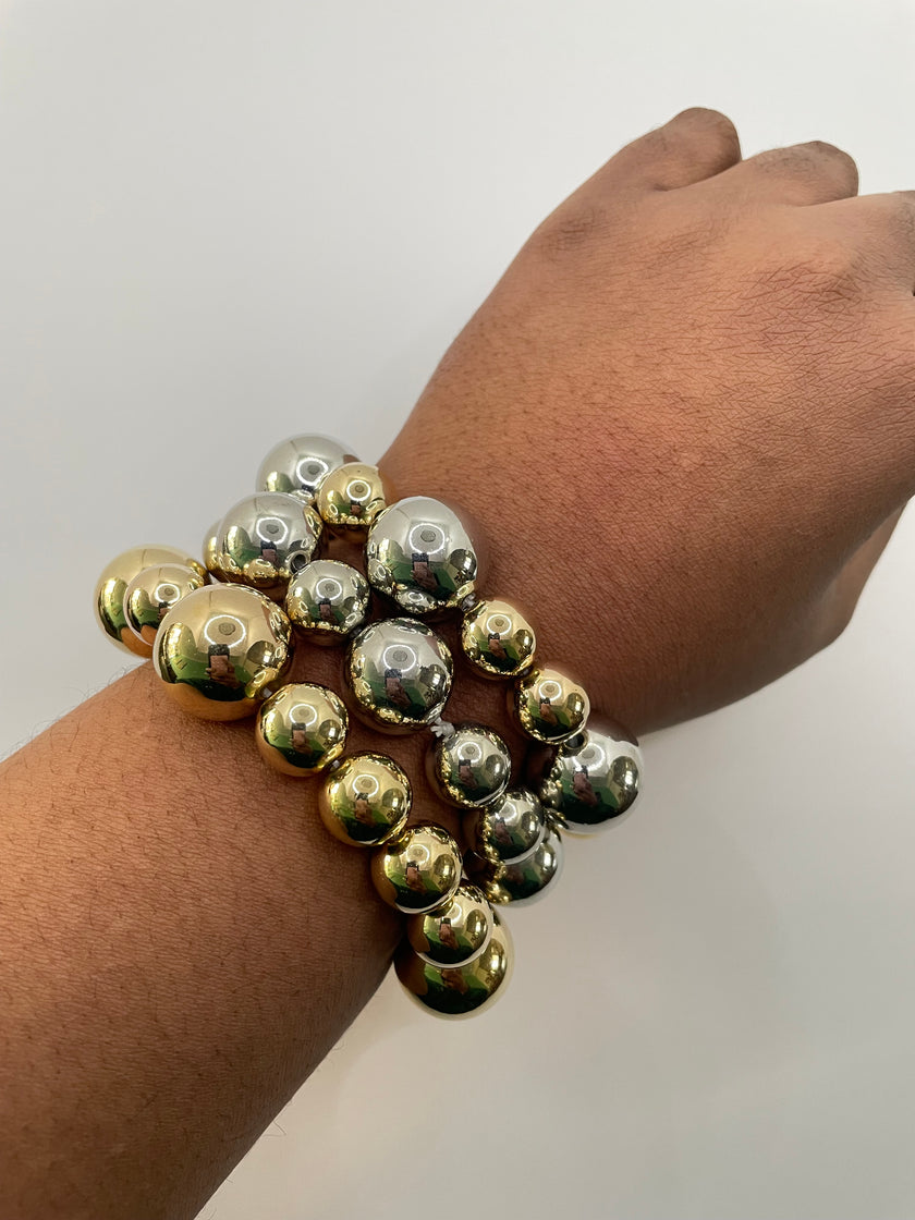 Razee Mixed Metal Bead Bracelet Set