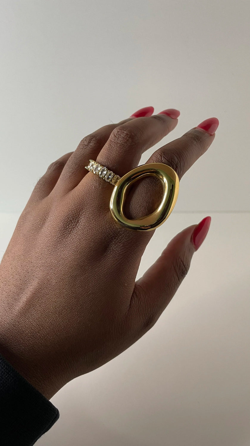 Khanyi Classic Oval Zirconia Encrusted Stackable Ring