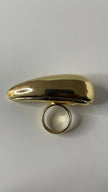 Amy Gold Elongated Teardrop Ring