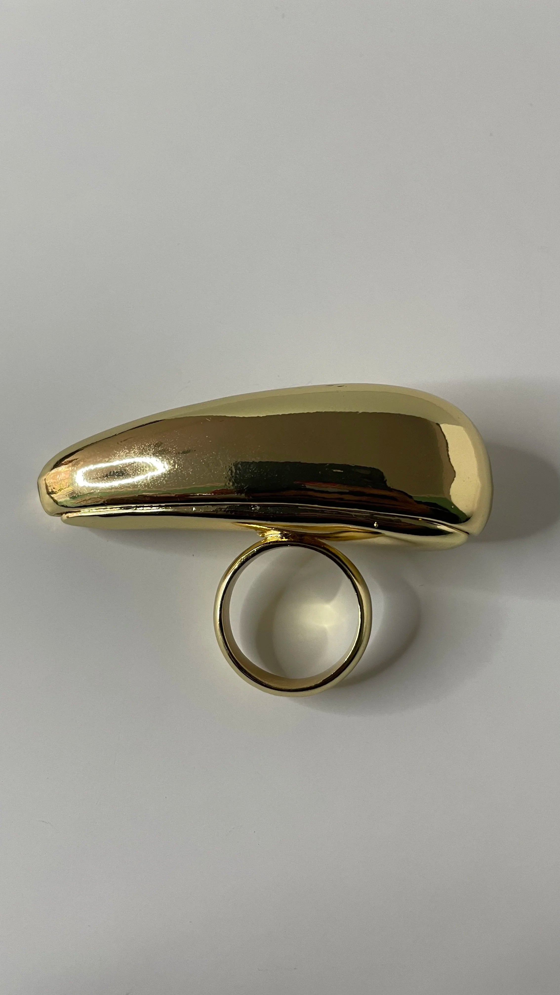 Amy Gold Elongated Teardrop Ring