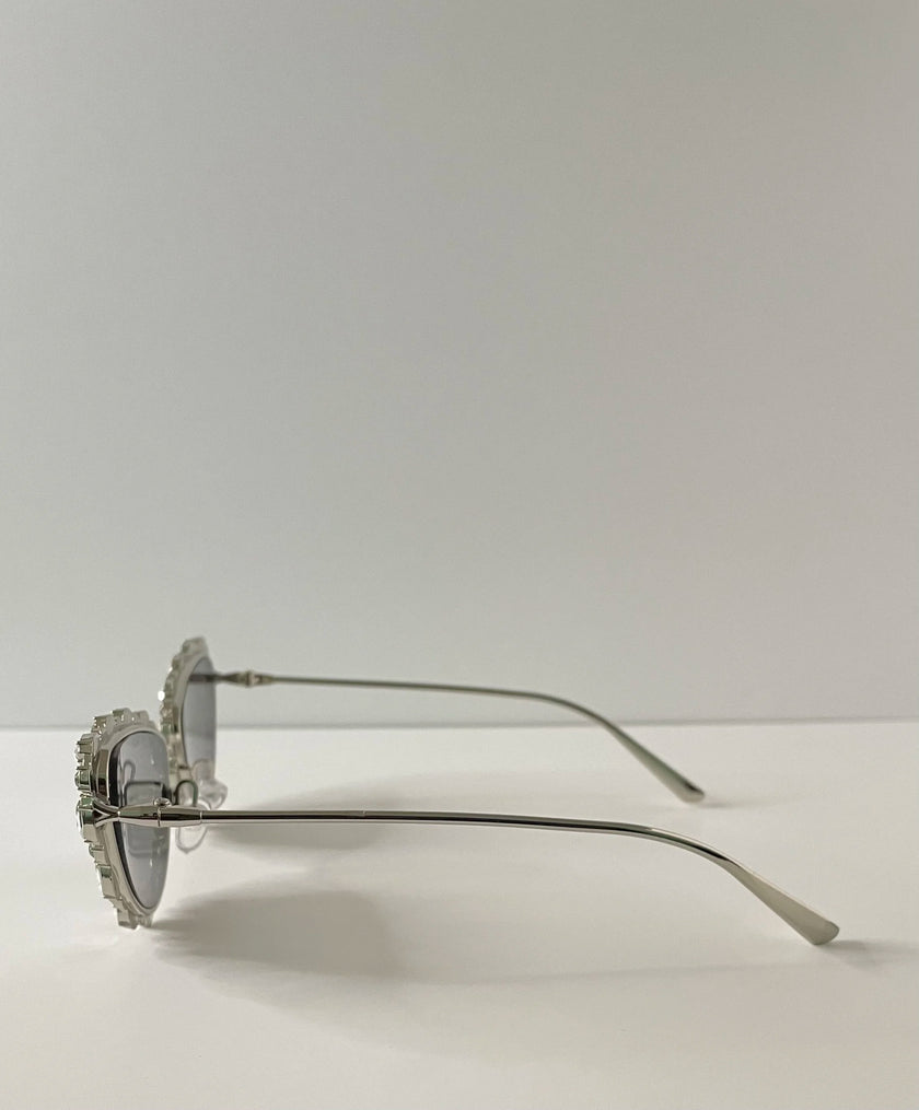 Nolwazi Silver Embellished Cat-Eye Sunglasses