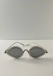 Berni Silver Embellished Tiff Droplet Sunglasses