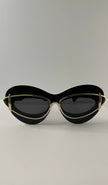 Noks Black & Gold Double Frame Cat-Eye Sunglasses