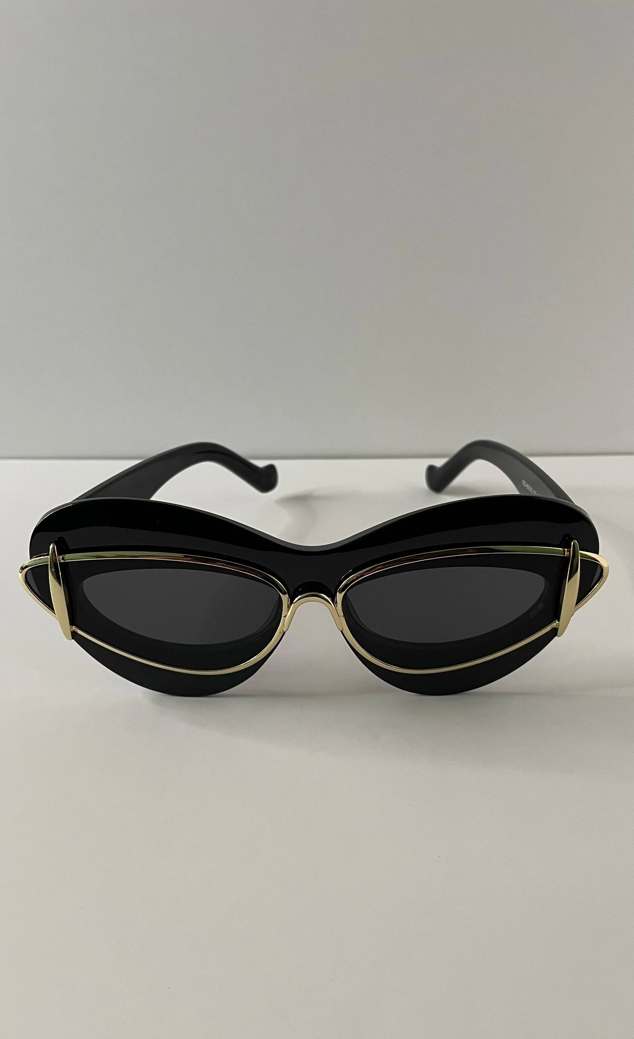 Noks Black & Gold Double Frame Cat-Eye Sunglasses