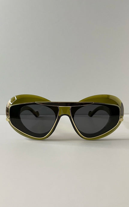 Yols Green Double Aviator Frame Sunglasses