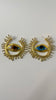 Alex Gold Neutral & Blue Eye Gaze Embellished Earrings