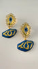 Mali Embellished Eye Gold Drop Earrings