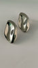 Thandi Silver Oval Textured Leaf Earrings