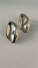 Thandi Silver Oval Textured Leaf Earrings
