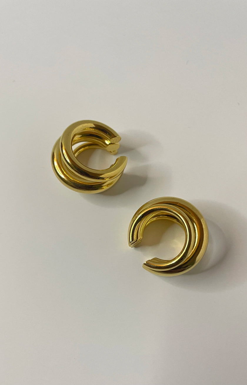 Rameen Gold Triple Thread Ear Cuff Earrings