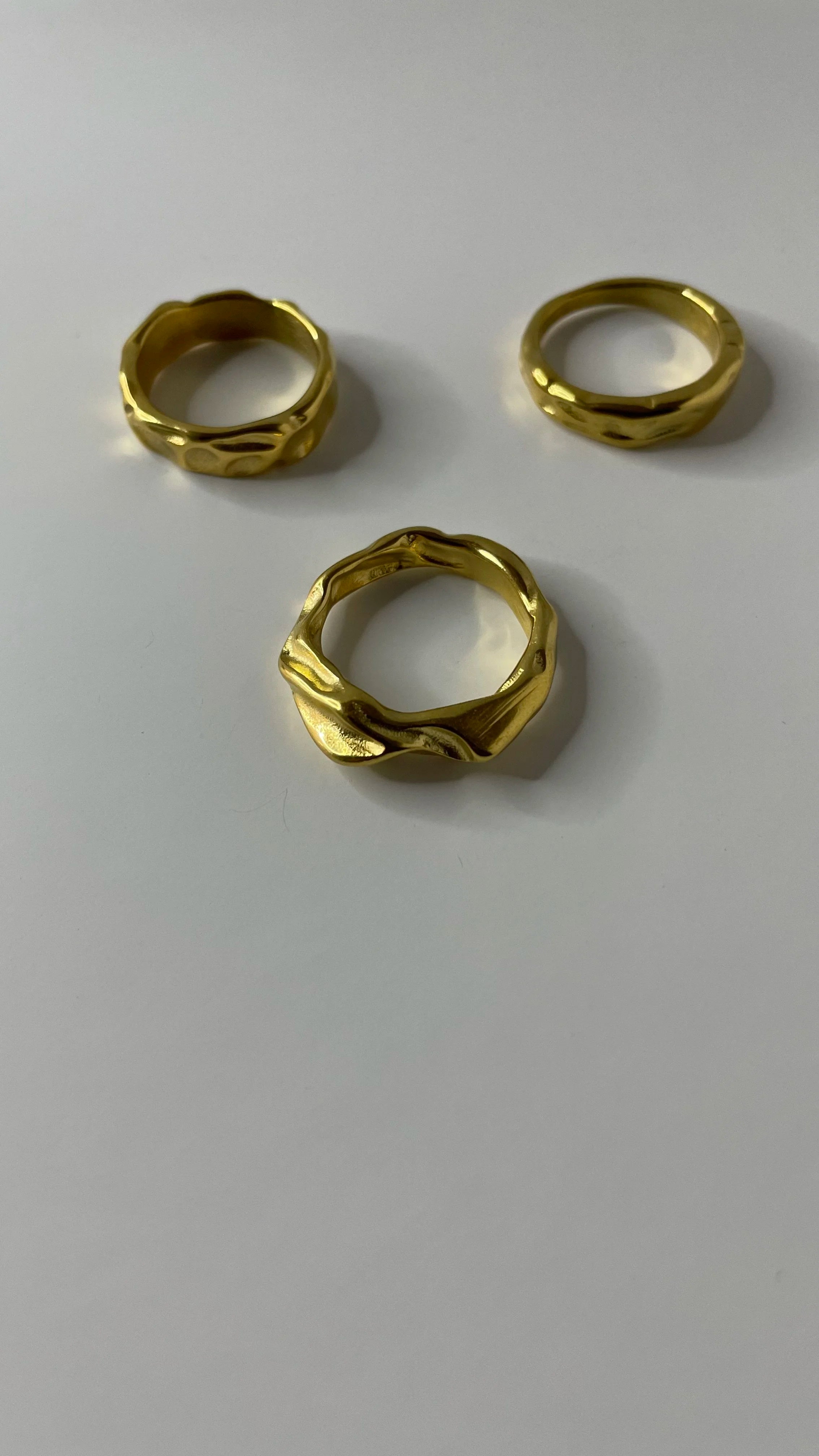 Thandeka Gold Textured Stacking Ring Set