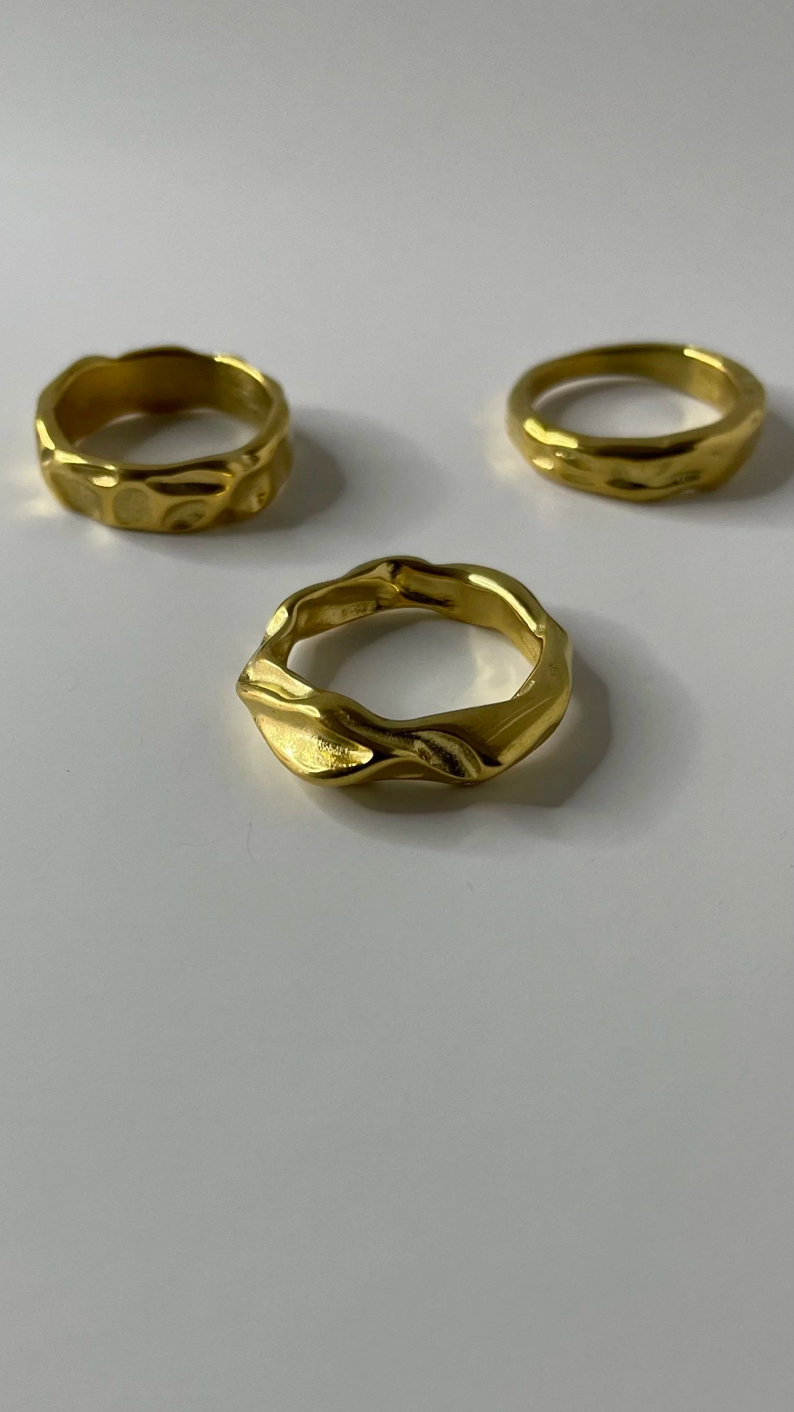 Thandeka Gold Textured Stacking Ring Set