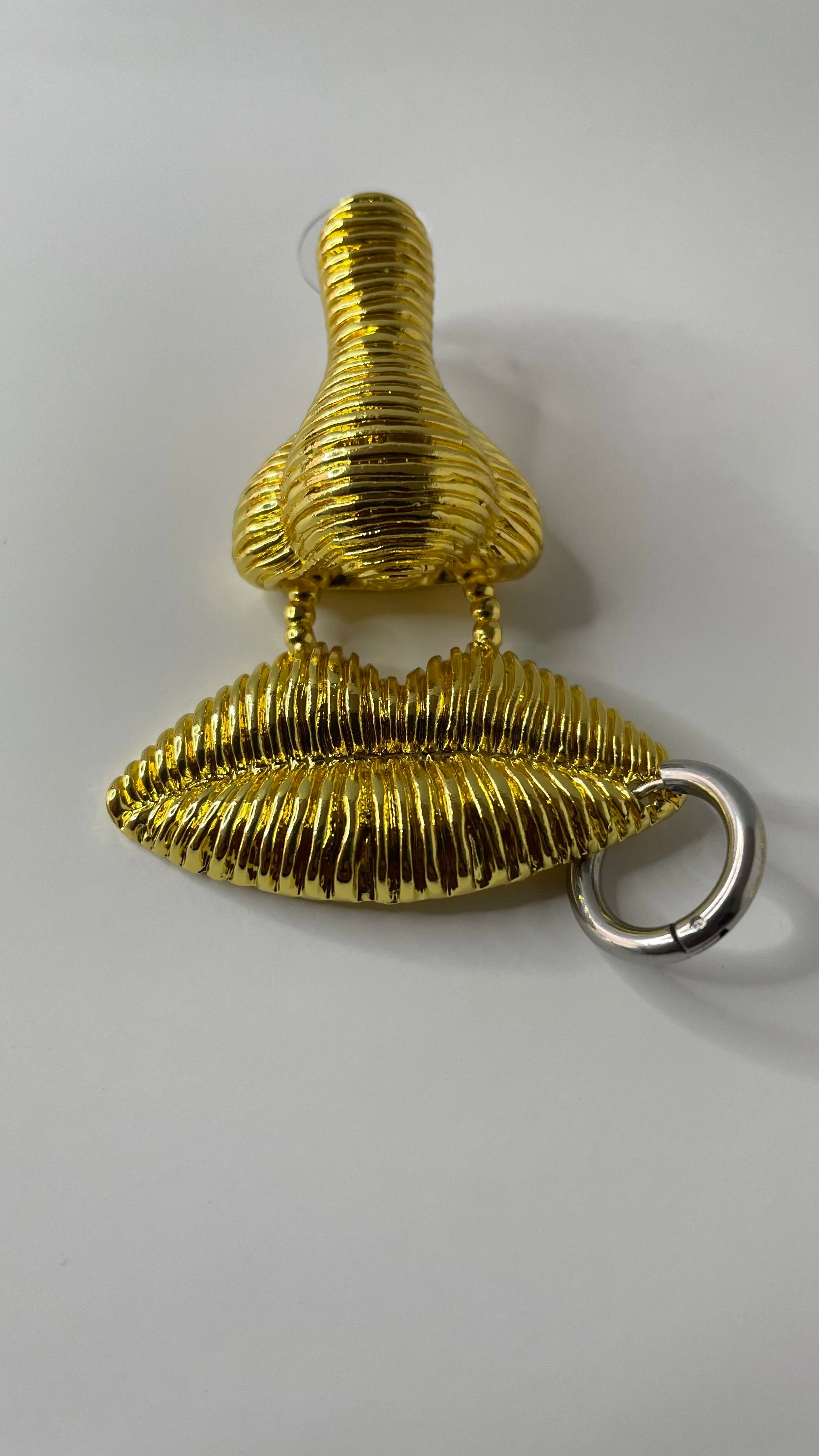 Crystal Gold Bouche & Oreilles Textured Earrings